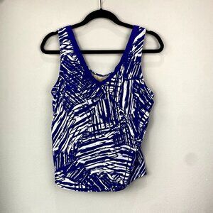 Swimsuits for All Blue Printed Tankini Top 16